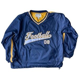 Vintage Steve & Barry’s Football Pullover Jacket Navy & Gold V-Neck Size L